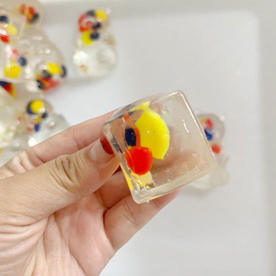 Anxiety Relief Toy Clear Cube Squeeze Stress Sugar Ball Sensory Soft Stretchy Ice Pinch Party Favors