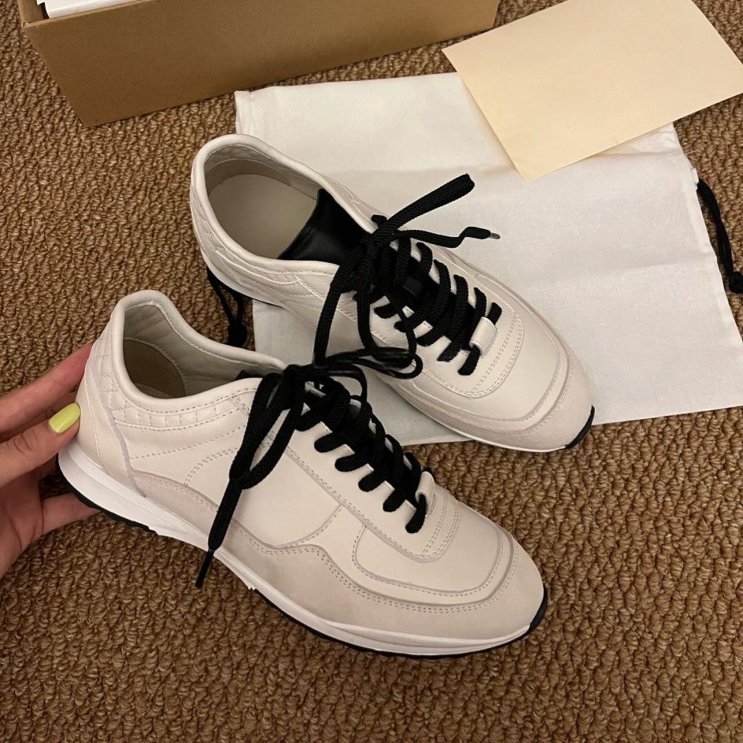 

Cowhide version~ Korean version of round head niche design comfortable color matching lace-up sports shoes versatile temperament board shoes Ge 40