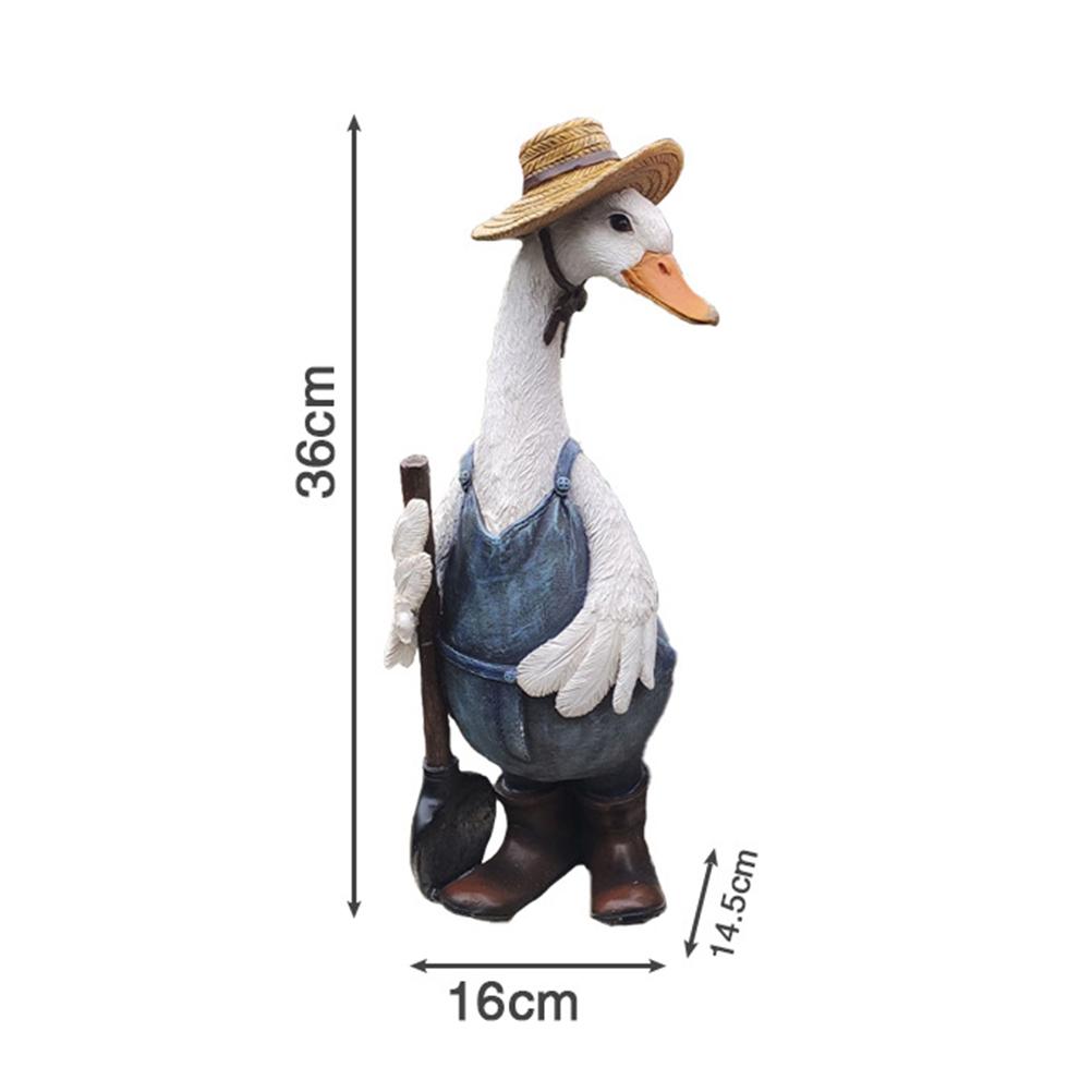 Cute Cartoon Duck Resin Figurine Garden Yard Home Decor Ornament