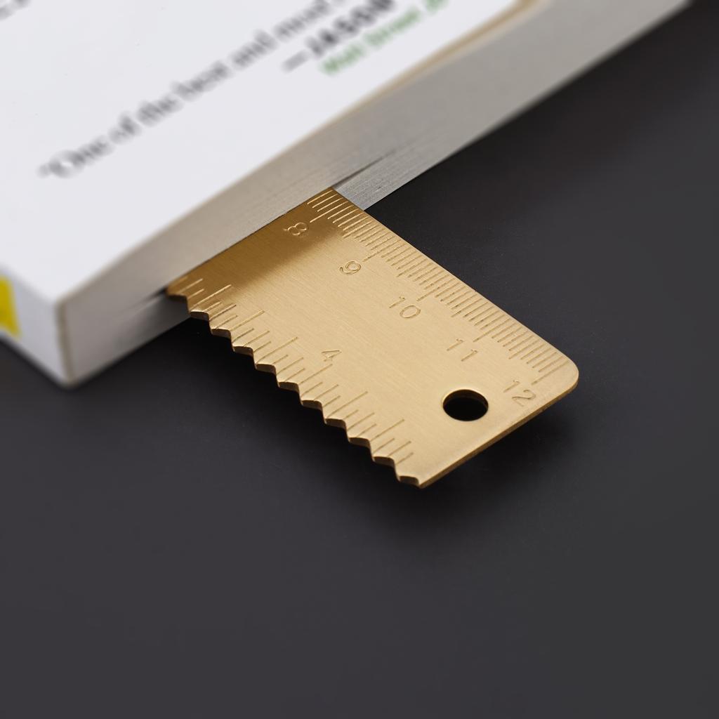 Mini 120mm do 4 cali Mosiężna Linijka z Falowaną Krawędzią Wytrzymały Zakładka Narzędzie do Rysowania Linii