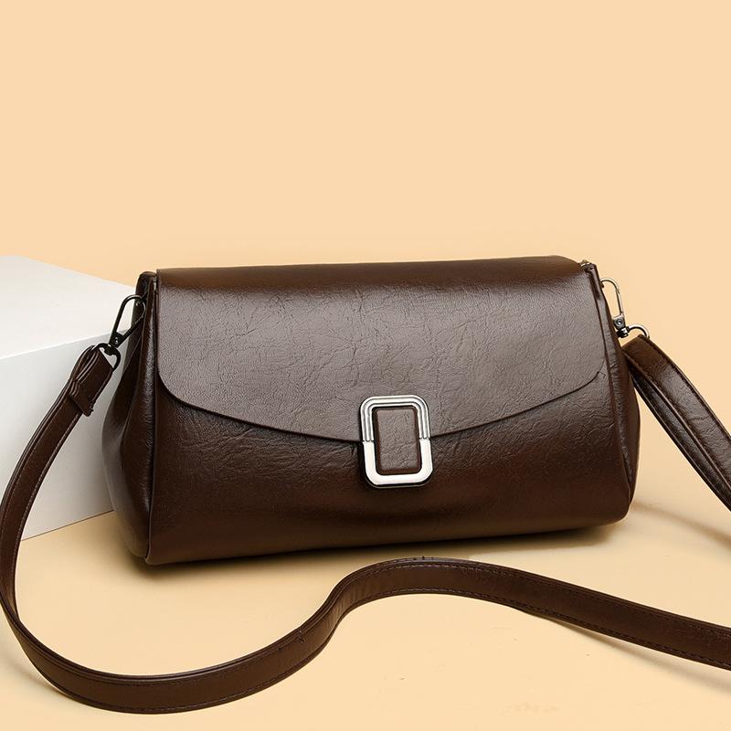 New Fashion Soft Leather Shoulder Bag for Women, Vintage Style Small Square Handbag, Casual Commuting Crossbody Bag for Daily Use