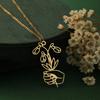 Kinitial Dainty Lotus Flower Books Necklace Women Stainless Steel Phoenix Comedy and Tragedy Mask Choker Necklace Gifts Jewelry