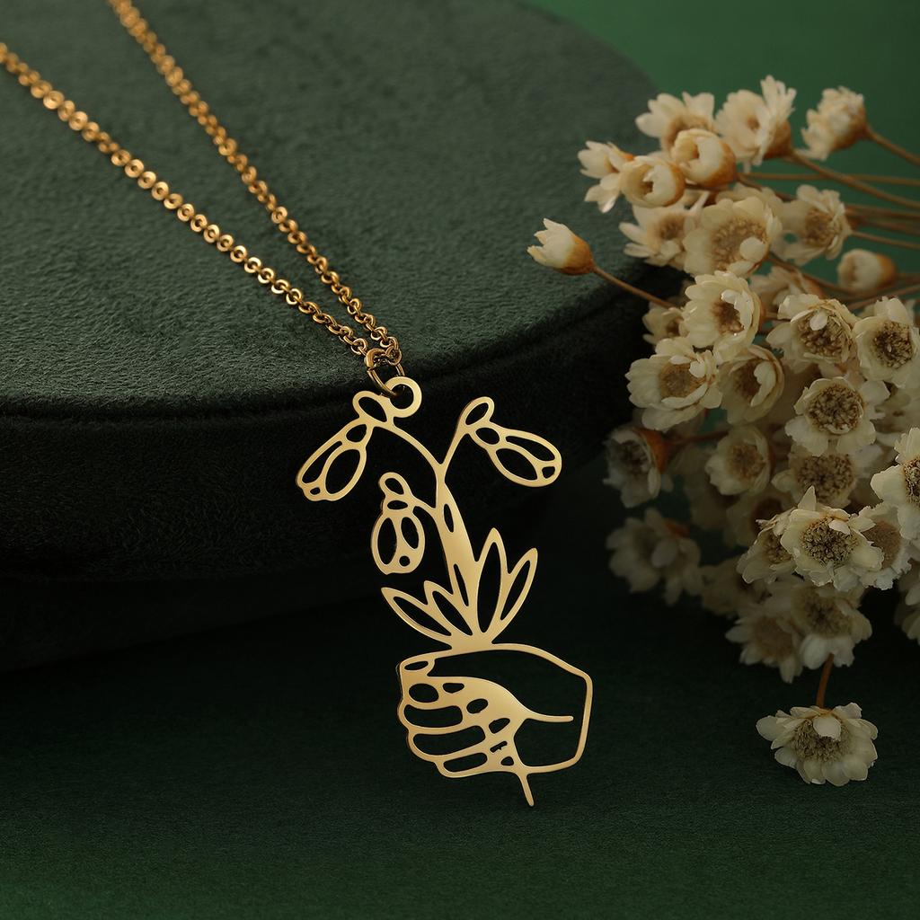 Kinitial Dainty Lotus Flower Books Necklace Women Stainless Steel Phoenix Comedy and Tragedy Mask Choker Necklace Gifts Jewelry