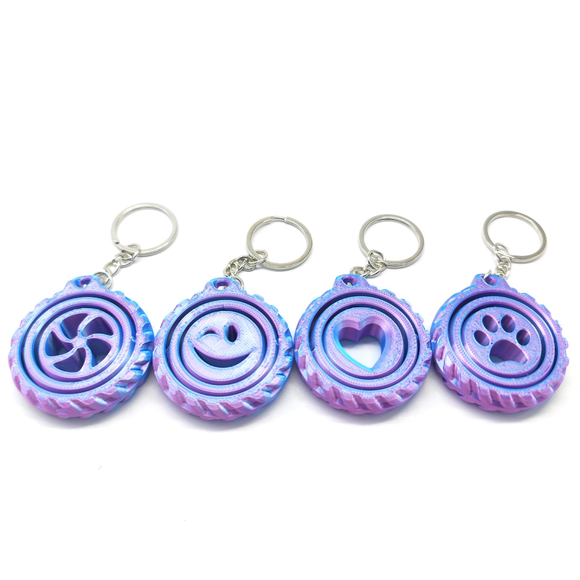 3D Printed Rotatable Spinning Top Keychain – Fun and Creative Decompression Toy Pendant 5 cm