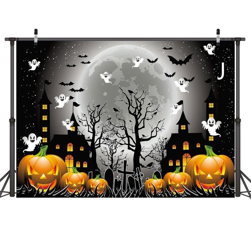 New Halloween Scary Skull Holiday Venue Layout 3D Studio Background Cloth