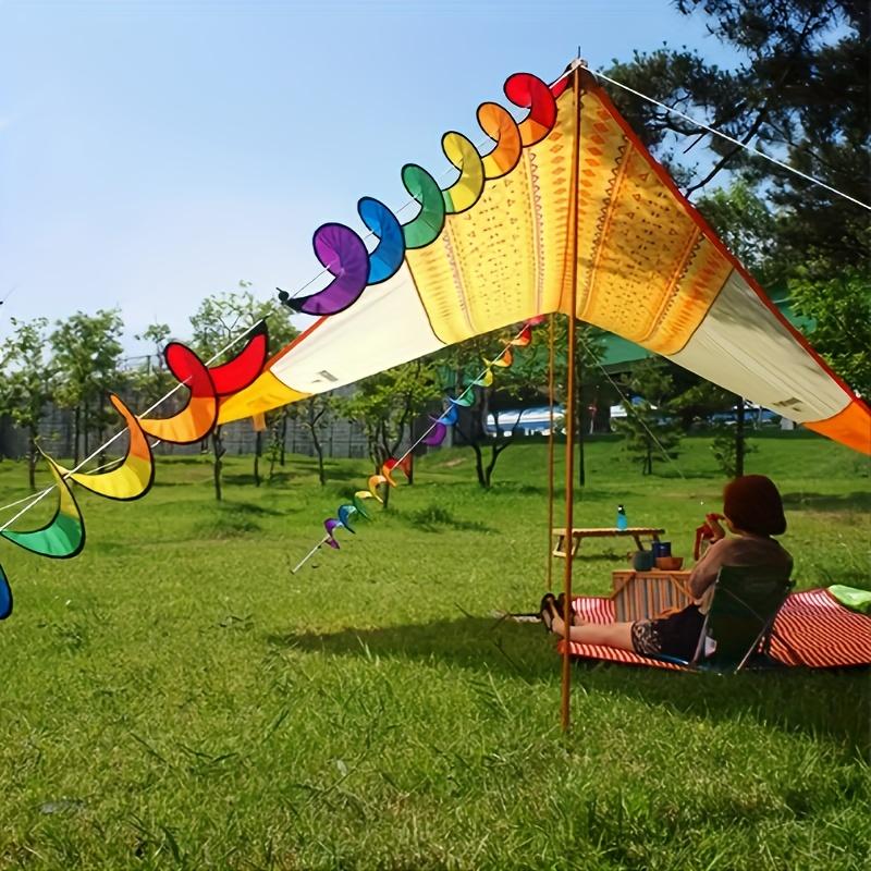 1pc Rainbow Wind Spinner for Garden, Colorful Metal Blades Spin in Wind, Vibrant Outdoor Decor for Yard Patio Balcony