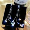 Koreanischer Glänzender Schmetterling Kristall Tropfen Ohrring Bijoux Langer Quasten Hängeohrringe für Damen Statement Ohrringe Party Schmuck Geschenke