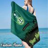Custom Name Saudi football Beach Towel - Soft, Ultra-Absorbent Microfiber, Lightweight, Perfect for Beach, Parties, Travel, Camping