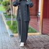 2025 cross-border European and American autumn new cardigan temperament button coat waist knitted hip skirt women's clothing
