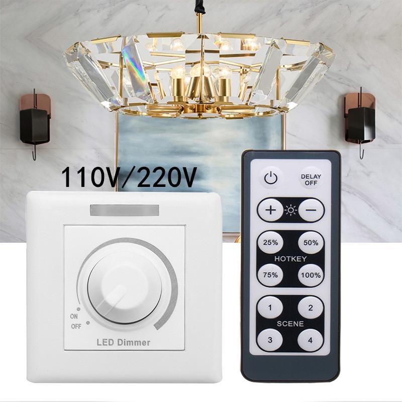 150W AC 110V/220V With 12 Keys IR Remote Control LED Dimmer Max Wall Dimmer Switch For Dimmable Light Lamp Bulb