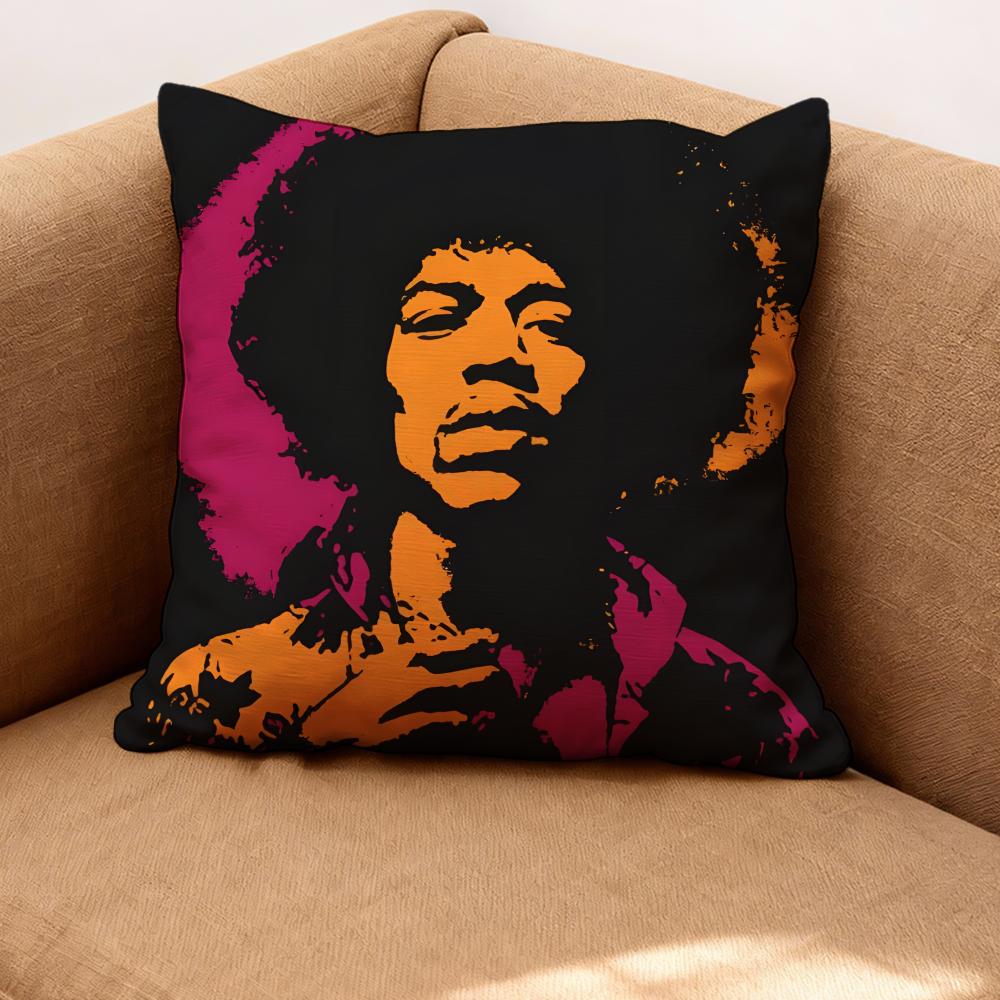 

singer J-Jimi Hendrix Cushion Cover Premium Comfort Reversible Pillow Cove -Two in One Design for Any Room & Car Interior 30cmx30cm