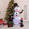 Christmas Inflatable Snowman Penguin Ornament Weatherproof Cute Christmas Decoration for Holiday Winter Outdoor Party Season