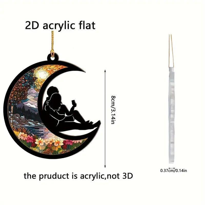 

Modern Hanging Acrylic Ornament Featuring Romantic Couple For Decor Car