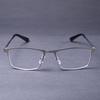 Gray Frame Square Anti Blue Light Reading Glasses Men Business Metal Frame Farsighted Vintage Eyeglasses Readers+125+175