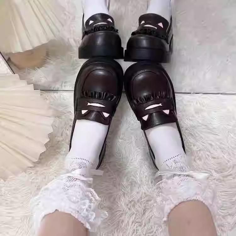 2025 New Japanese Jk Uniform High-heeled Mary Jane Small Leather Shoes Women's British Style Spring Platform Heightened Loafers