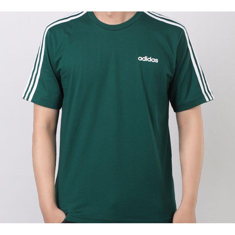Adidas Classic 3-Stripes Training Sports Round Neck Short Sleeve T-Shirt Men Tops Dark-Green FM6230