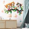 1Pc Watercolor Cartoon Cute Cat on Tree Branch Wall Stickers for Kids Room Decoration Wall Decals Bedroom Decoration Home Decor