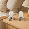 Mini Decorative Figurine 3D Printed Articulated LED Glow-in-the-Dark Action Figure, Posable Light Bulb Head Night with Creative Desktop Ornament