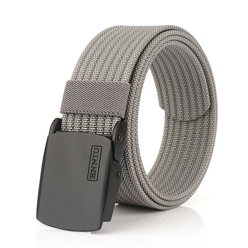 Neuer Pendlergürtel für Herren mit automatischer Schnalle aus Nylon, vielseitiger, dicker Doppelschichtgürtel für die Freizeit im Freien