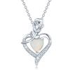Necklace Heart Rose Birthstone Jewelry Christmas White Day Gift [FANCIME] Women's "Blossom Heart"