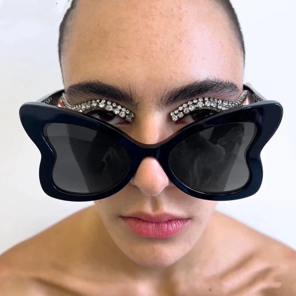 Oversized Butterfly Sunglasses Women For Female Fashion Luxury Brand Designer Vintage Punk Popular Big Frame Sun Glasses UV400