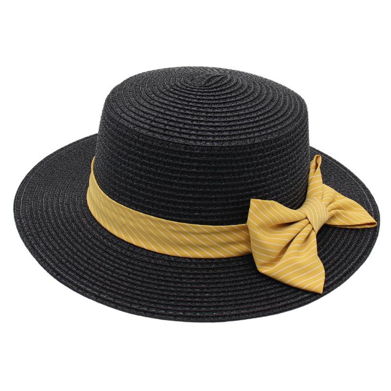 Straw Hat Female Sun Hat Bow Straw Hat French Mom Hat Beach Hat Seaside Ins Wind