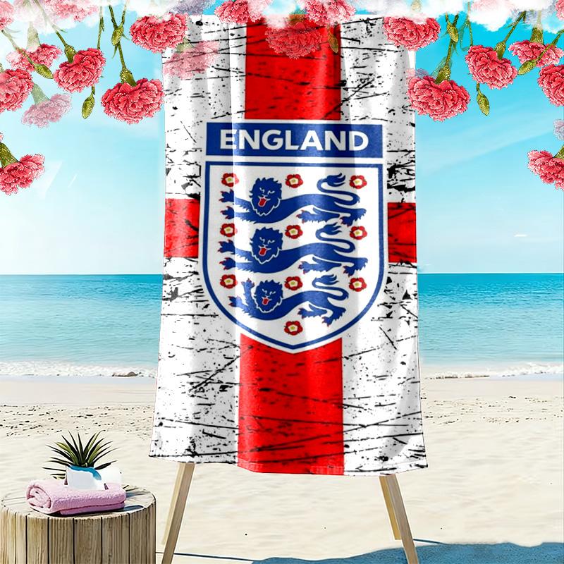 England Football Print Beach Towel, Large Soft Quick Dry Towel for Beach Camping Swimming