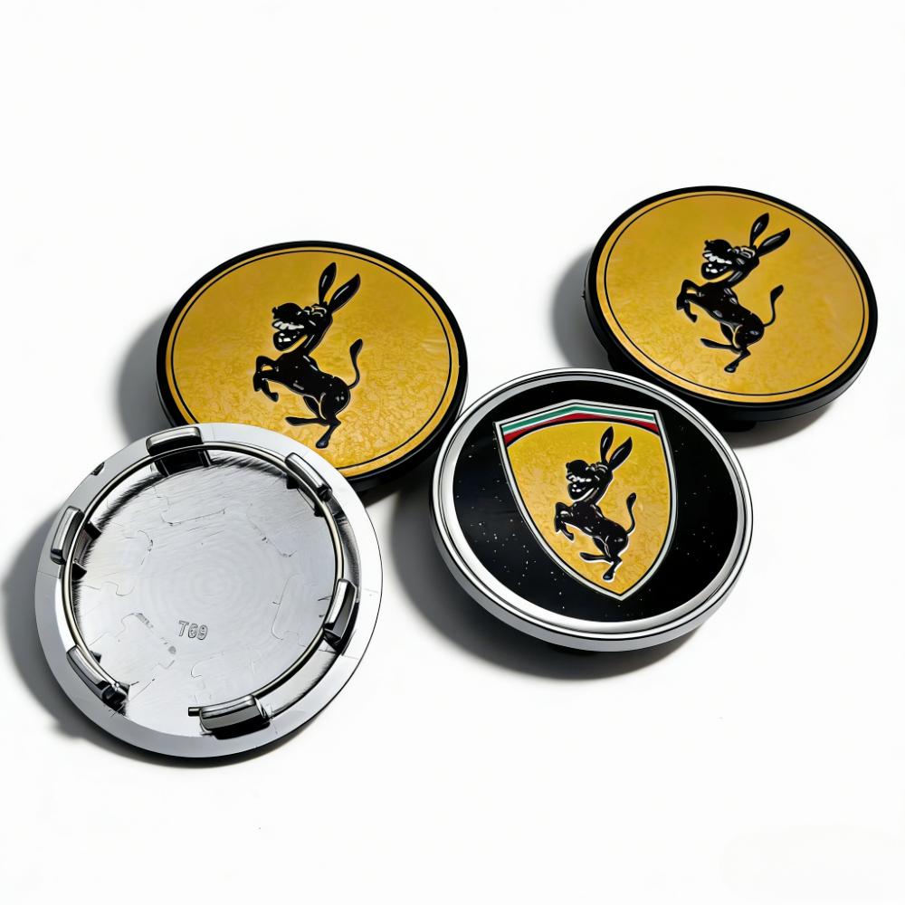 4pcs Donkey Logo Badge Emblem Car Wheel Center Caps 69MM Clip 56MM Wheels Hub Dust Cap Rim Hubcaps Cover Replace Car Accessories