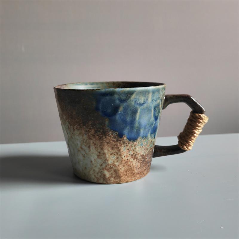 Retro Creative Coarse Pottery Handmade Coffee Cup, Home Silent Wind Ceramic Cup, High Value Afternoon Tea