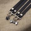 Y2K Spicy Sweet Heart & Cat Paw Pendant Leather Choker Chain Necklace for Women