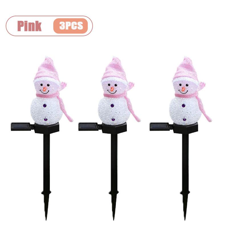 Solar Powered Christmas Snowman Lawn Stake Light Outdoor Garden Decor Ground for Yard Patio Holiday Atmosphere Lighting