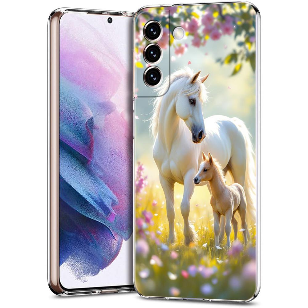 

Transparent Phone Case Cover for Samsung Galaxy S25 S24 S23 S22 S20 S21 FE Ultra S24 S23 S10 S10E Plus 5G Horse Animal Pattern for Samsung S25