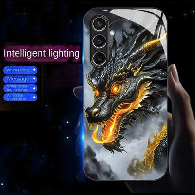 Für Samsung Galaxy A26 5G Hülle Call Flash Series Musterdruck Hartglas+TPU Kombi Handyhülle