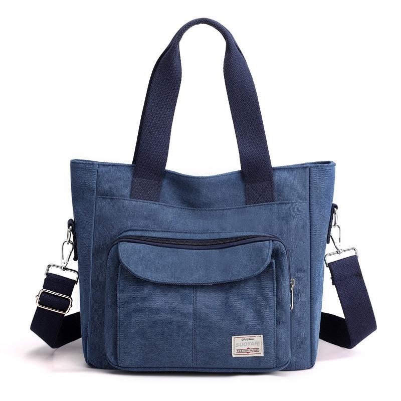 Damestas met grote capaciteit, canvas tas, damesdraagtas met eenvoudige crossbodytas met enkele schouder