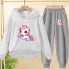 Kids Clothes Cute Unicorn Print Hoodie Sportswear Coat+Pants 2P Boy Girl Toddler 3-12Y Leisure Top Fashion Sunshine Charming Set