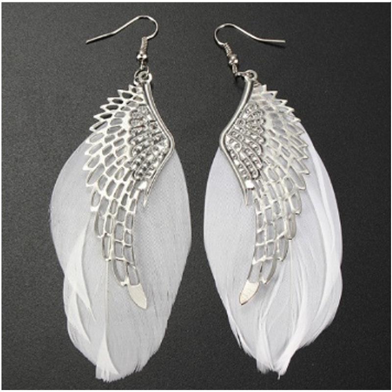 Angel Wings Feather Earrings: Fashionable Changeable Ornaments with a European-American Flair
