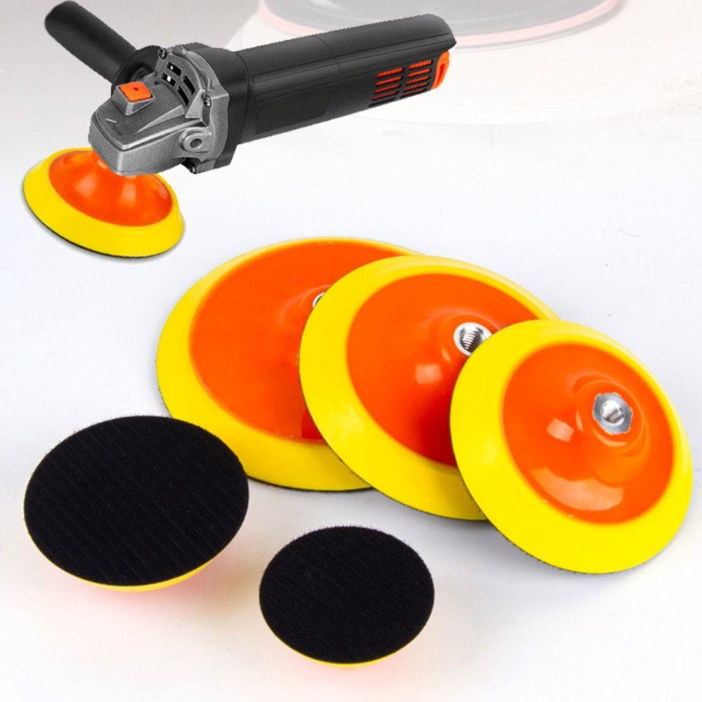 Durable 100mm/125mm Plate Backing Pad 10mm/14mm Thread Hook-Loop Polishing Plate Self-adhesive Sponge Grinding Polishing Tool