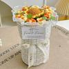 With Light Puff Flower Bouquet Gift Knitted Flower Bouquet Sunflower Bouquet  Valentine's Day