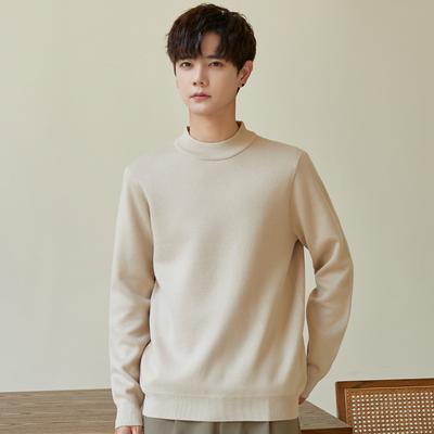 Knitted Sweater Autumn and Winter Thickened Sweater Sweater Crew Neck Top Versatile High-end Men's Clothing