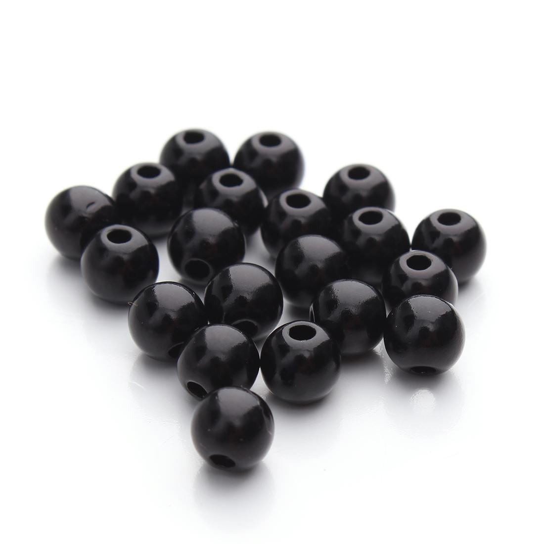 

100-1000pcs/lot 3/4/6/8/10mm With Hole Black Simulated-pearl Beads Loose Pearls Beads For Diy Jewelry Making Findings Material 3mm x 1000PCS