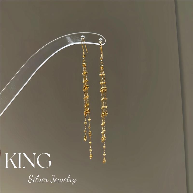 658 Starlight Tassel Earrings | Gold-Plated 925 Sterling Silver Super Sparkle, High-End Luxury Design