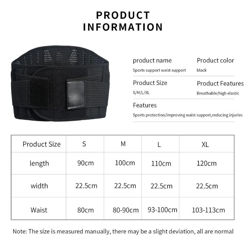 1Pc Lumbar Support Waist Back Pain Relief Belt For Fitness Weight Lifting Sports Safety Corrector Men Women