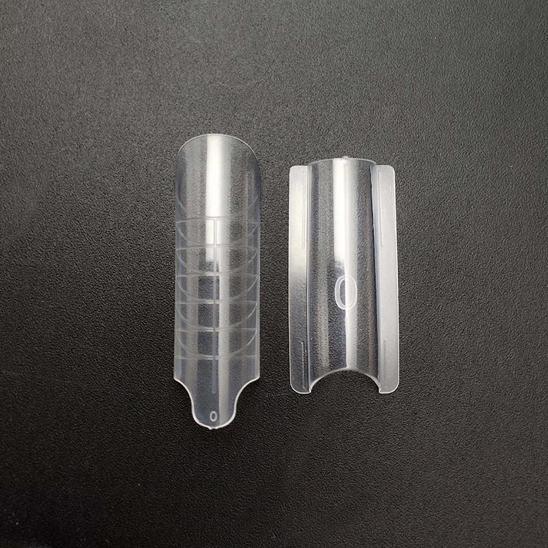 140Pcs Sandwich Dual Nail Form Mold Reusable Full Cover Mold Clear Nail Art Extension Shaping Tool Coffin Almond Nail Forms