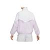 Nike Logo Embroidered Print Solid Color Zip Jacket Women Jackets White Pink DM6186-102