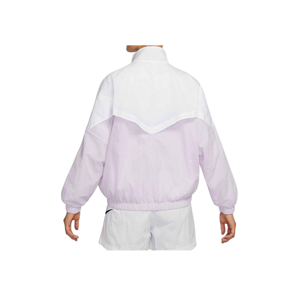 Nike Logo Embroidered Print Solid Color Zip Jacket Women Jackets White Pink DM6186-102