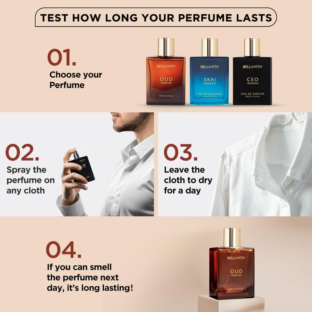 Bella Vita Luxury Oud Long Lasting Perfume 100ml Unisex Fragrance Sweet Woody Carnation Vanilla Cedarwood