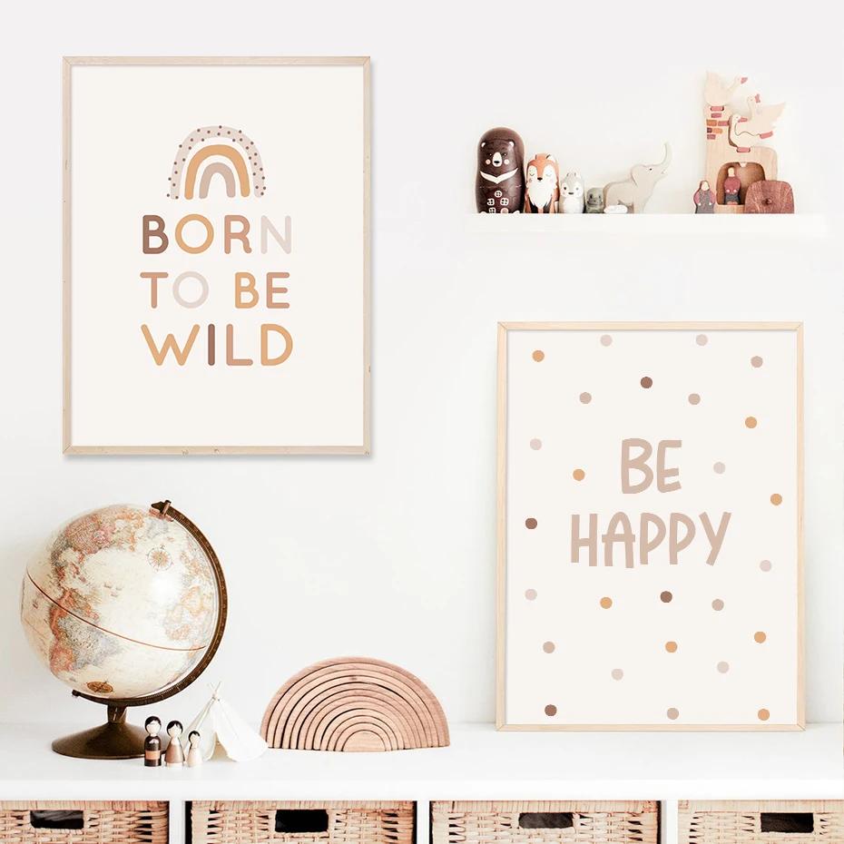 Boho Cartoon Elephant Heart Nursery Wall Art Poster Print Canvas Painting Picture Kids Room Baby Girls Bedroom Home Decor Gift