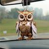 Owl Car Interior Decoration Pendant Acrylic Flat Car Rearview Mirror Jewelry Pendant Keychain Pendant