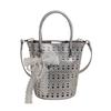 Bag Women's Hollow Bucket Bag Fashion Versatile Handbag Casual Shoulder Messenger Bag Commuter Bag