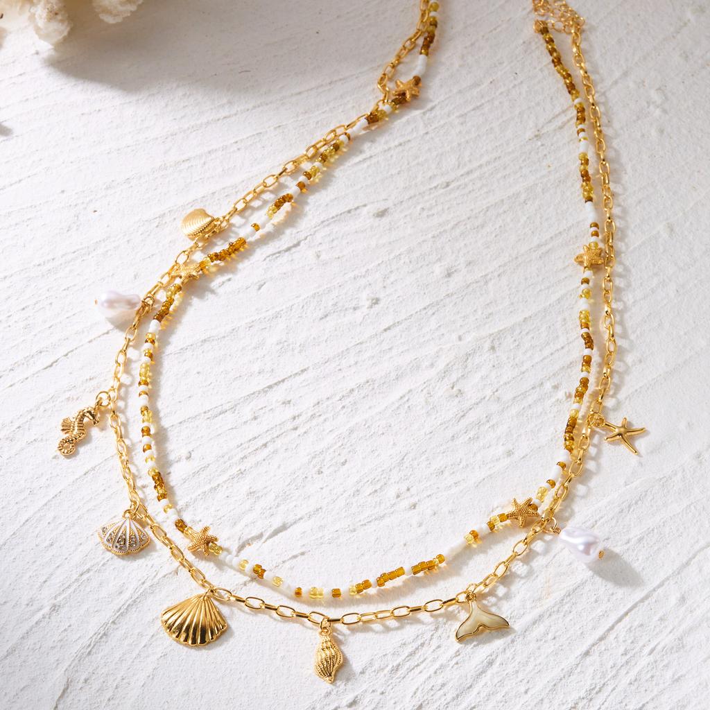Boho Sexy Layered Rice Beads Tassel Waist Belly Chain For Women Summer Beach Sea Shell Conch Turtle Pearl Body Chain Jewelry